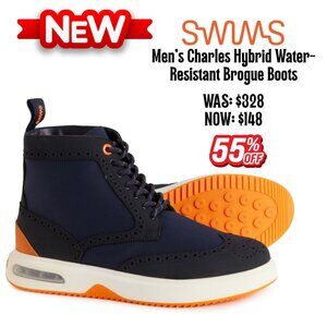 NEW IN BOX Men's Charles Hybrid Water-Resistant Brogue Boots 8 - 13 Hiking Shoes